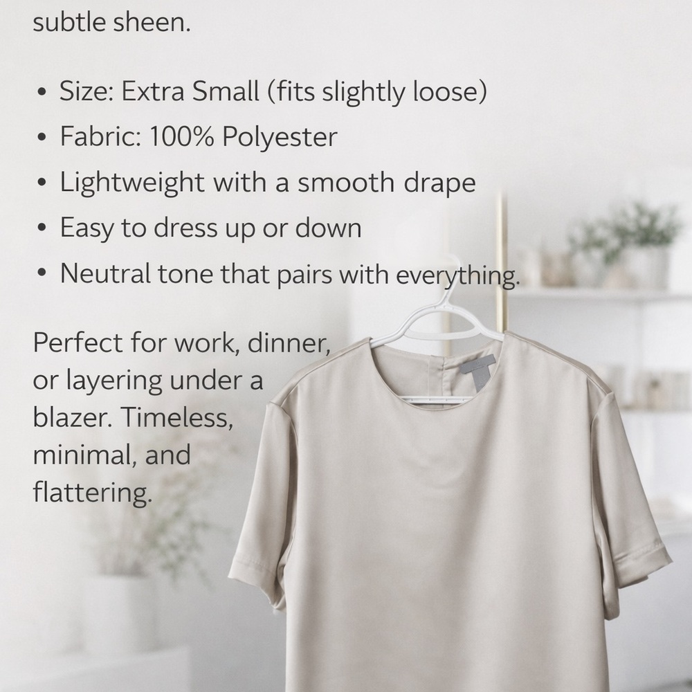H&M Women's Short Sleeve Top - Cream